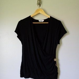 Idarton Black Short Sleeve Blouse